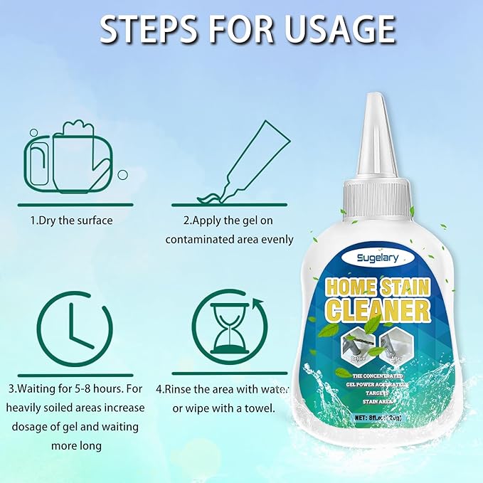 Sugelary Household Washing Machine Cleaner for Washing Machine, Refrigerator Strips, Cleaner Gel for Home Sink Shower with Brush(8 fl.oz)