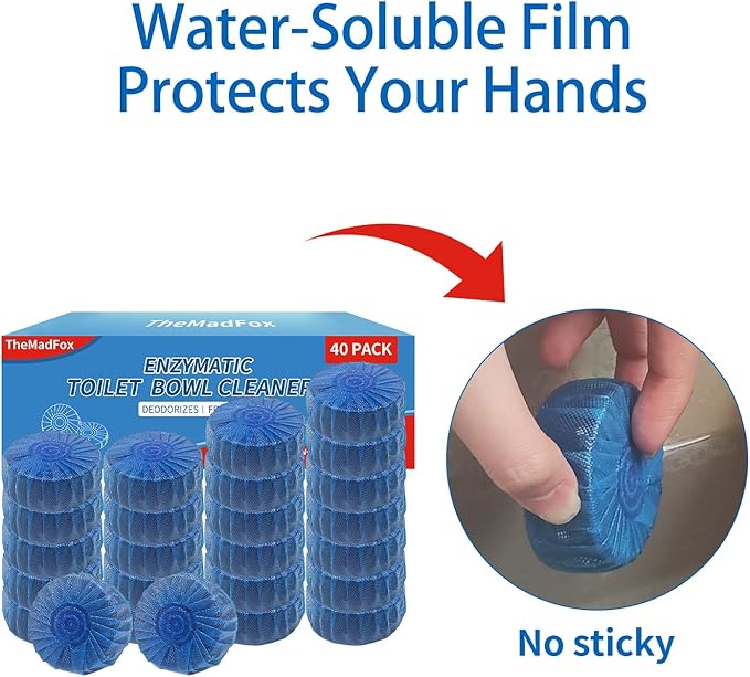 Automatic Toilet Bowl Cleaner Tablets 40 Pack,Bathroom Toilet Tank Cleaner,Upgraded Long-Lasting Toilet Cleaner Tablets for Tank Bathroom Powerful Cleaning Easy to Use,Up to 20 Months Total