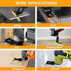 65PCS Oscillating Tool Blades for Metal Wood Cutting, Extra Wide & Long Titanium, Japanese Teeth Saw Blades Compatible with Dewalt, Dremel, Milwaukee, Multitool Blades Cuts Wood, Nails, Drywall