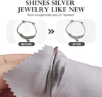 SEVENWELL 100pcs Jewelry Cleaning Cloth Gray Polishing Cloth for Sterling Silver Gold Platinum Small Silver Polish 8x8cm