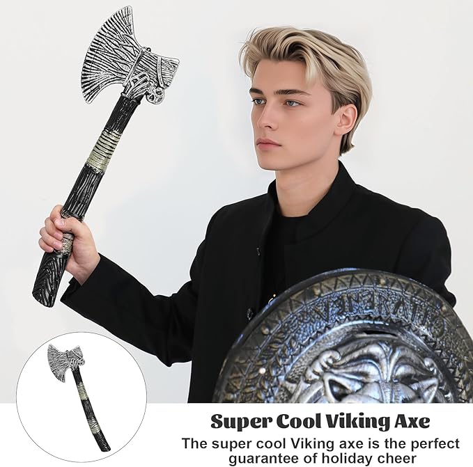 Viking Axe Prop,Plastic Toy Axe Viking Costume Accessories,Halloween Pirate Axe Cosplay Party