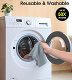 KitchLife Microfiber Cleaning Cloth Roll, 100 Pack - Tear-Away Microfiber Paper Towels, Lint-Free, Reusable, Washable for Kitchen, Car, Dishes, and Sensitive Surfaces (Grey)