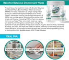 Benefect Botanical Disinfectant Wipes – 750 Sanitizing Wipes. 3 Pack of 250 Wipes Per Unit - High Traffic - Gym Wipes, Schools and Food Safe Cleaning (250, 3)