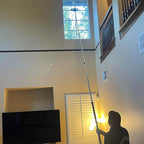 25 Foot High Ceiling Fan Duster with 6-18ft Extension Pole, Extendable Reusable Cobweb, Feather, Window Cleaning Squeegee Kit