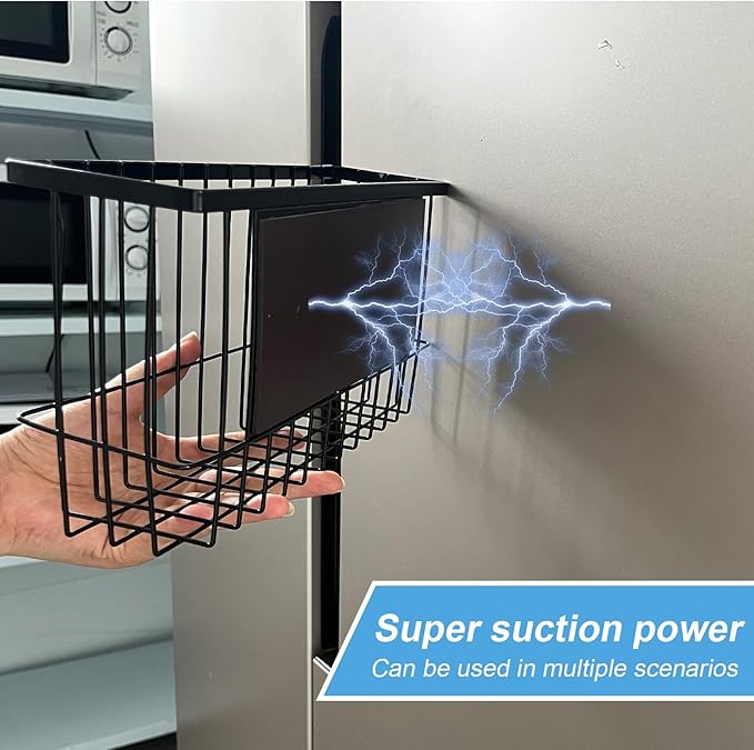 Magnetic Dryer Ball Holder for Laundry Room Dryer Ball Organization, Magnetic Lint Bin for Laundry Room Wool Dryer Ball Organizer, Iron Dryer Ball Container for Laundry Room Storage（Black）