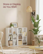 VASAGLE Bookcase, Bookshelf with 5 Compartments, Freestanding Shelves and Cube Organizer, Display Shelf for Small Spaces, for Living Room, Bedroom, and Home Office, White ULBC25WT