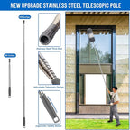 Microfiber Feather Duster Kit with Extension Pole (30–100") – Bendable Washable Heads, Extendable Dusters for Cleaning Ceiling Fan, High Ceiling, Blinds, Furniture & Cars (5 Pcs)