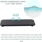 2 Pcs Water Absorbing Stone Trays, Kitchen/Bathroom Sink Soap Dish, Diatomite Tray Used for Hand Soap & Cosmetic Bottles in The Modern Home, 4" W x 9" L, Dark Gray
