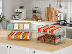 JKsmart 2-Pack Stackable Can Rack Organizer, Can Storage for Kitchen Pantry Cabinet, Can Holders for Food, Multifunctional Can Dispenser for Snacks Soda, Silver