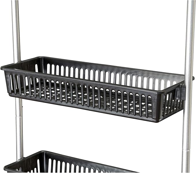 Household Essentials Black 6-Tier Basket Over-The-Door Organizer (2157-1)