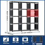 Mavivegue Book Shelf, 12 Cube Storage Organizer, DIY Bookcase, Metal Cube Bookshelf, Cubbies Closet Storage Organizer Shelves for Bedroom,Living Room,Home,Office