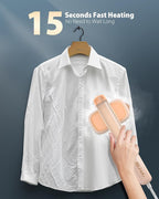 Portable Travel Steamer Handheld Garment Steamer with 15s Heat Up, Dual Voltage 100-240V, Lightweight Design, Horizontal & Vertical Steaming, Ideal for Home, Office, and Worldwide Travel