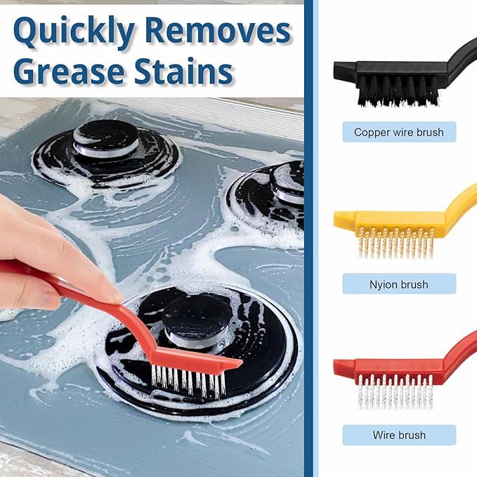 13PCS Crevice Cleaning Brush Set,Multifunctional Hard Bristle Crevice Cleaning Brush Tools for Kitchen, Bathroom, Cup,Window (13)