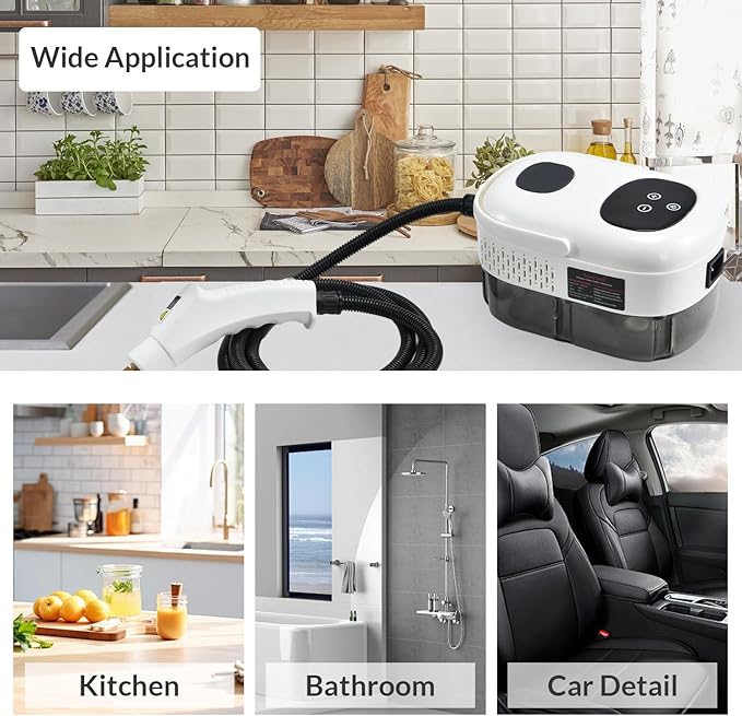 Handheld Steam Cleaner, Steam Shot Cleaner, 2500W High Heat Steamer for Bed Bugs, High Temperature Steamer for Car Detailing, Grout Steam Cleaner for Couch, Windows, Kitchen, Bathroom, Home