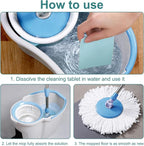 Floor Cleaning Tablets Sheets, Method Hardwood Floor Cleaner and Polish Pack of 240, Concentrate Mild Scent For RV Wall Tiles, Hardwood, Laminate Floor, Blue