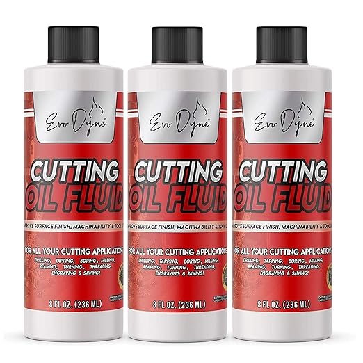 3-Pack Evo Dyne Cutting Oil Fluid 8oz, Made in USA - Multipurpose - Cutting Oil for Drilling, Tapping, Milling - Machine Cutting Fluid | Safe on Metal & Glass