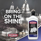 Weiman Silver Cream Cleaner 3-in-1, Anti-Tarnish Technology, Safely Clean, Polish, Shine & Restore, Removes & Prevent Tarnish, 8 Oz with Jewelry Polishing Cloth