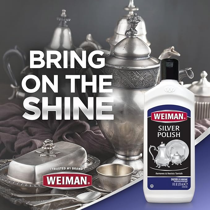 Weiman Silver Cream Cleaner 3-in-1, Anti-Tarnish Technology, Safely Clean, Polish, Shine & Restore, Removes & Prevent Tarnish, 8 Oz