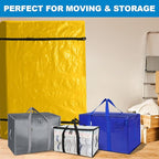 TICONN Mattress Bags for Moving, Heavy Duty King Mattress Cover Storage Bag with Full-Around Handle and Adjustable Buckles (Yellow, King)