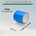 PATIKIL Awning Repair Tape 8m x 10cm Waterproof Canvas Tape High Adhesive Tear Repair Patch Kit for PVC Tarpaulin Tent Awning Fabric RV Sail Boat Cover, Blue (4" x26.24ft)