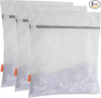 Polecasa 3Pcs Premium 125g Diamond Mesh Laundry Bags, 3 Large 16 x 20 Inches Durable Laundry Wash Bags with Sturdy Zipper for Delicates
