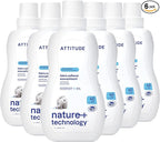 ATTITUDE Liquid Fabric Softener, Plant-Based & Vegan, HE Compatible, Naturally Derived, Wildflowers Scent, 40 Loads, 33.8 Fl Oz (Pack of 6)
