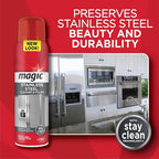 Magic Stainless Steel Cleaner Aerosol - 17 Ounce (6 Pack) - Removes Fingerprints Residue Water Marks and Grease from Appliances - Refrigerator Dishwasher Oven Grill