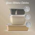 Bentgo Prep 60-Piece Variety Meal Prep Kit - Reusable PFAS & BPA-Free Food Containers 1-Compartment Trays, Prep Bowls, & Snack Boxes - Microwave, Freezer, & Dishwasher Safe (Gleam Metallics)