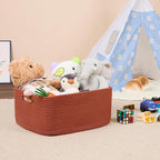 Large Storage Baskets for Shelves, Closet Organizers Bins for Clothes Blanket Towels, Baby Nursery, Toy Baskets Box, Woven Rope Baskets, 17 x 13 x 7.5”, 2 Packs Oxide Red