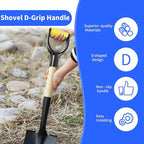 ID 1.26" Yellow & Black Shovel D-Shaped Grip Handle,PVC Shovel D Straight Grip Handle,Plastic Spade Replacement Snow Removal Garden Accessorie Backyard Digging,7.6×4.13-in(H*T)