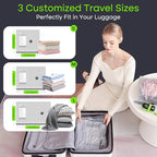 Vacbird Vacuum Bags for Travel with USB Electric Pump, 15 Pack Carry-on Size Compression Packing for Luggage and Suitcase, Space Saver Bags for Clothes and Clothing Travel