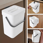 Compost Bin Kitchen, Bring 5 Rolls (100) of Garbage Bags, for Use on Countertops or Under Sinks, Hanging Trash Can with Lid, for Cupboard/Bathroom/Bedroom/Office/Camping(White 0.8 Gallon/3L)