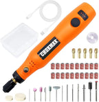 Cordless Rotary Tool, 3.7V Li-ion Mini Rotary Multi-Tool Kit with Variable Speed, 42pcs Accessories Kit Electric Rotary DIY Grinder for Polishing, Cleaning and Engraving Orange