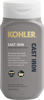 KOHLER K-23725-NA Cast Iron Cleaner, For Kitchen and Bathroom, 8 oz Bottle, Non-abrasive Cream-based Cleaner