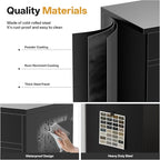 Metal Storage Cabinet 36" H,Steel Locking Cabinet with 2 Lockable Doors and 2 Adjustable Shelves Easy to Assemble for Home Office, Garage,School, Apartment, Warehouse, Utility Room,Black