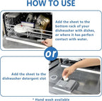 Upgraded Eco Dishwasher Detergent Sheets Up To 32 Loads, Unscented Plastic Free Dishwashing Soap Strips With High Efficient Solid Enzyme, Leaving Dishes Sparkling Clean