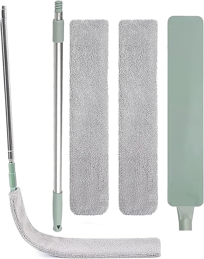 Retractable Gap Dust Cleaner – 38" Extendable Microfiber Duster with Bendable & Removable Head, Washable Brush for Easy Cleaning Under Furniture, Appliances & Sofas (1Set)