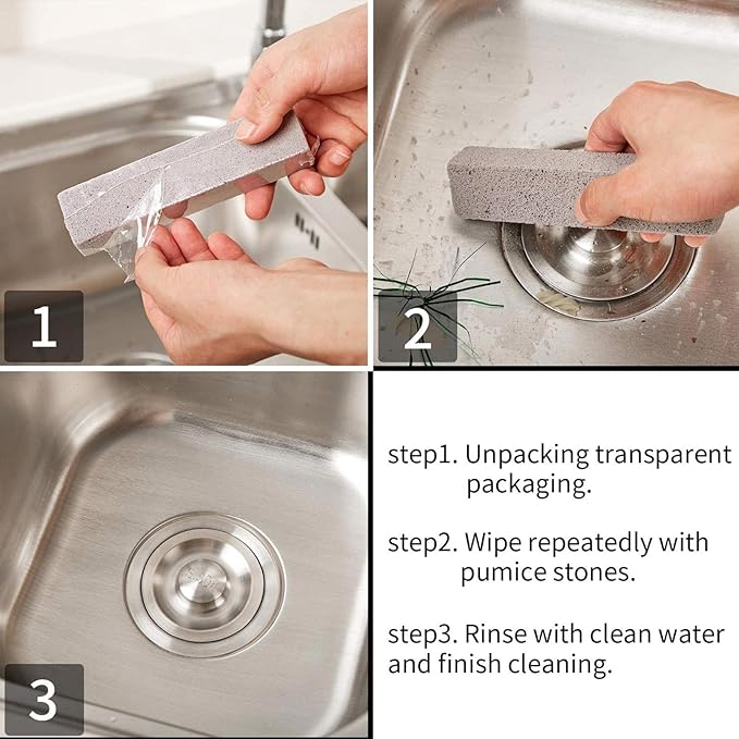 Chinco 300 Packs Pumice Stone for Cleaning, Scouring Pad Removing Stain Grime Without Leaving Scratches for Kitchen Oven Stove Home Bathroom Toilet Pool House Cleaning Supplies