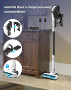 Privacs Cordless Vacuum Cleaner, 25Kpa Powerful Suction Ultra-Lightweight Stick Vacuum, Self-Standing, Anti-Tangle, Fast Charging Vacuum Cleaner for Home Hard Floors, Carpets, Pet Hair