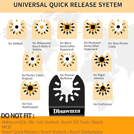 65PCS Oscillating Tool Blades for Metal Wood Cutting, Extra Wide & Long Titanium, Japanese Teeth Saw Blades Compatible with Dewalt, Dremel, Milwaukee, Multitool Blades Cuts Wood, Nails, Drywall