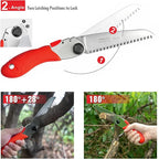 TOOLUX Folding Saw, 5inch Small Pruning Saw for Tree, Wood Hand Saws With Hard Teeth, Quality SK-5 Steel Hunting Saw Foldable with Box for Deer, Tree, Wood and Limb Cutting