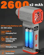 Compressed Air Duster, 130K RPM Powerful Cordless Electric Mini Blower with Display, 10-Gear Adjustable Jet Fan with Fast Charging, Rechargeable Dust Blower for Home, Outdoor and Car (Gray, Blow)