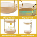 Asayuee 360 Rotating Gold Makeup Organizer,2 Tier Large Capacity Rotating Makeup Organizer,SkincarePerfume Organizer,Bathroom Cosmetics Storage Organizer Countertop (Gold-2 Tier)