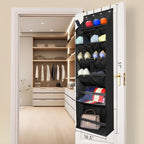 Over The Door Shoe Organizer, Hanging Shoe Rack with Extra Large Deep 16 Pockets, Wall Shoe Storage for Closet and Narrow Door, Hanging Shoe Organizer, RV Storage and Organization, Black