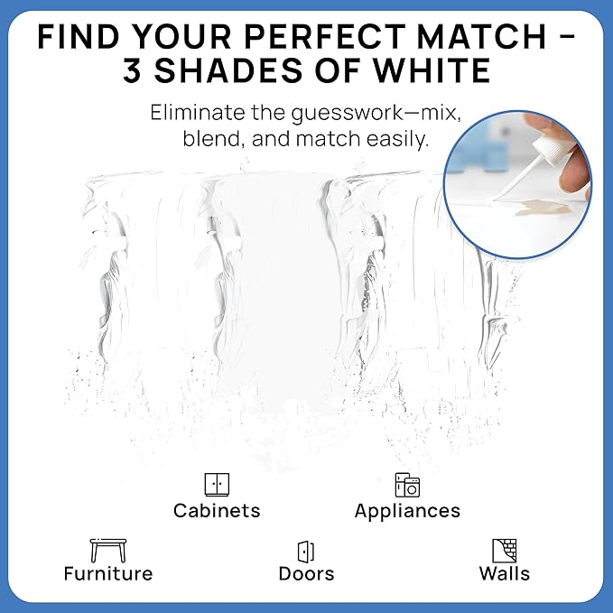 Alora Touch-Up Paint | Matte Finish for Drywalls, Concrete, Brick, Tile, Doors, Cabinets & More | Multi-Tone White Repair Kit | Quick-Dry, Low-Odor, Ultra-Low VOC | No Sanding or Primer Needed | 3 Pack