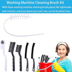 ‌Washing Machine Cleaning Brush Set - 5-Piece Crevice Cleaner & 1-Piece Drum Brush for Front Load Washer | Rubber Seal Scrubber | Tight Space Accessories