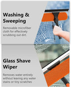 26FT Reach Window Squeegee for Window Cleaning Kit with 5-20 Foot Telescoping Extension Pole, 2 in 1 Window Squeegee, Cobweb Duster, Dust Kit Window Washing Kit for Car, Shower Glass Door