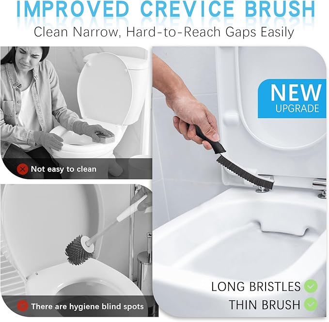 Hard Bristle Crevice Cleaning Brushes for Household Use - 2025 New Thin Scrub Brush Set, Small Cleaning Tool for Narrow Spaces, Kitchen,Toilet, Bathroom,Window, Faucets, Car Gaps (Model 1)
