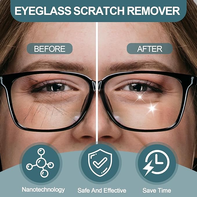 Eyeglass Scratch Remover for Lenses, Eyeglass Cleaner Spray, Glasses Lens Scratch Remover for Eyeglasses, Sunglasses Cleaning Kit (1)