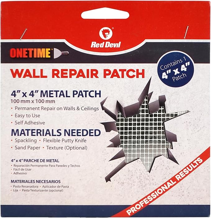 Red Devil 1214 4" x 4" ONETIME Wall Repair Patch, 1 Pack